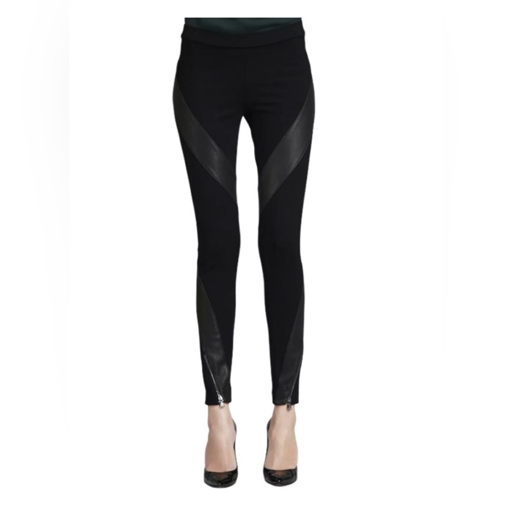 Haute Hippie leather ponte pant zip legging, black size Small